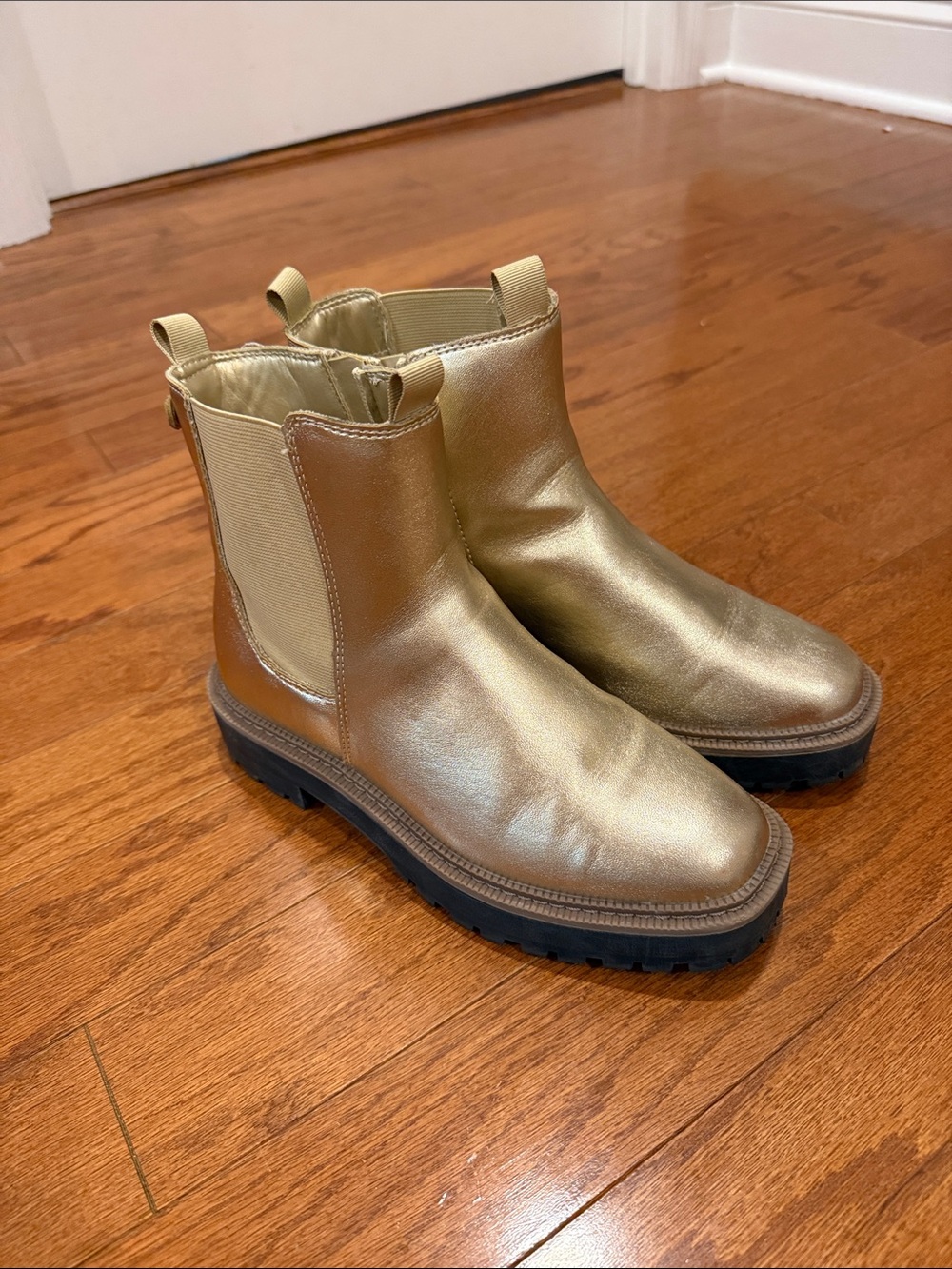 Sam Edelman Metallic Gold Chelsea Boots
